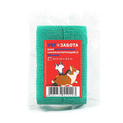 VETЗАБОТА бинт самофиксирующийся с горькой пропиткой 10х4,5 м (зеленый)