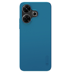 Тонкий жесткий чехол синего цвета (Peacock Blue) от Nillkin для Xiaomi Poco M6 4G, Redmi Note 13R 5G и Redmi 13 4G, серия Super Frosted Shield