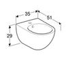 Подвесное биде Geberit Acanto закрытой формы: T=51см, Перелив=На виду, Белый