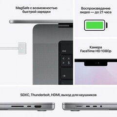 Ноутбук Apple MacBookPro 16  Apple M1 Pro chip with 10‑core CPU and 32‑core GPU, 1TB SSD - Space Grey (MK193RU/A)