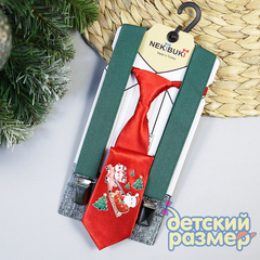 Подтяжки + галстук (новогодний принт)