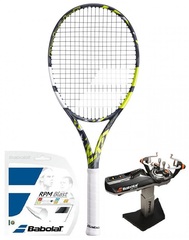 Теннисная ракетка Babolat Pure Aero Team - grey/yellow/white струны и натяжка в подарок