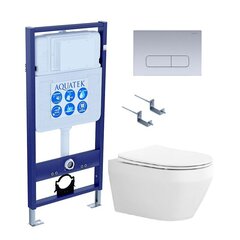 Aquatek SET Aquatek ЛЕЯ cm-014 4в1 SET Aquatek ЛЕЯ-014 4в1 (рама Aquatek Standard INS-0000012+крепеж KKI-0000002+клавиша KDI-0000014+унитаз ЛЕЯ AQ1199-00 с тонким сиденьем soft-close) фото