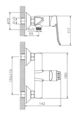 Смеситель с гигиеническим душем HAIBA HB55556 хром