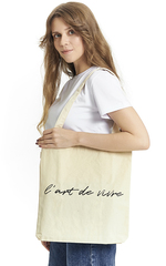 Сумка шоппер с карманом бежевая