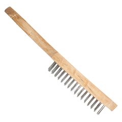 11-1-005 Щетка проволочная стальная, деревянная рукоятка, 5 рядов, толщина проволоки 0,33 мм, 270мм (РемоКолор)