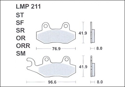 Колодки дискового тормоза AP Racing LMP211 ST  (FDB497 / FA135)