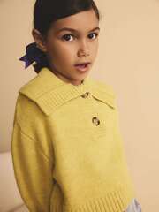 Джемпер с воротником для девочки Next N79-870, Оливковый