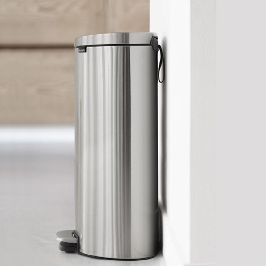 Мусорный бак FlatBack+ (30л), Стальной матовый (FPP), арт. 482007 - фото 6