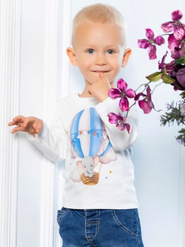 Лонгслив "Слоненок на воздушном шарике" для мальчика