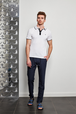 Trussardi Jeans Поло с выработкой и контрастной отделкой