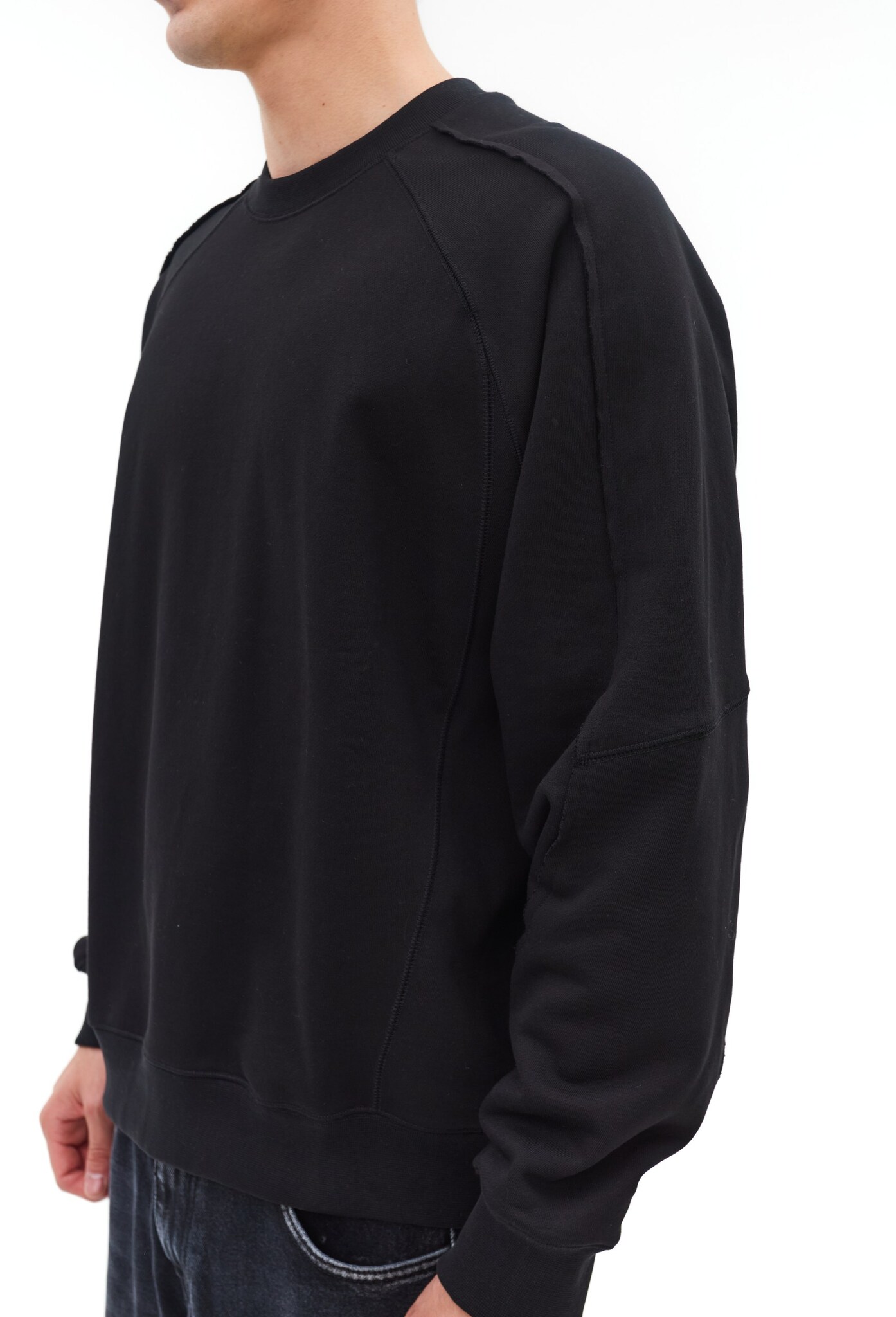 Черный хлопковый свитшот LAINE