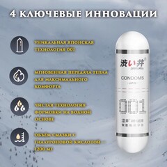 Презервативы DryWell в капсуле, ультратонкие 0,01 мм, полиуретановые (гипоаллергенные) 1 шт.