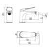 Lemark LM3708GM Смеситель для биде, высота излива 7 см, длина 14 см, с донным клапаном клик-клак, латунь/графит