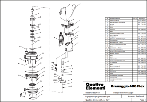 Ручка-рукоятка QUATTRO ELEMENTI D400 FLES (241-796-003)