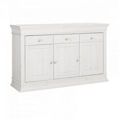 Комод деревянный с ящиками и дверцами Бостон 33 (белый воск), 140x88x43 см