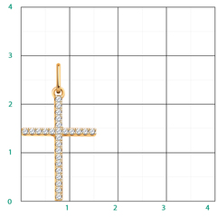 3291- Крест из золота 585 пробы с фианитами