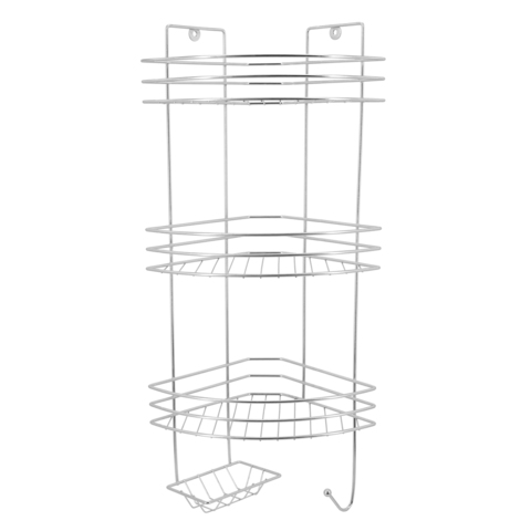 Полка для ванной 3-х ярусная угловая с мыльницей