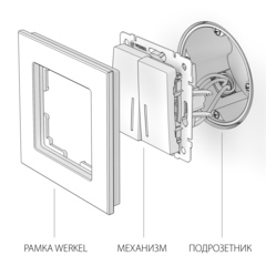 Werkel Выключатель W1120113 (WL13-SW-2G-LED) перламутровый рифленый (2-кл. с подсв.)