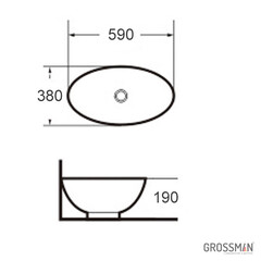 Раковина Grossman GR-3022 овальная (59 см)