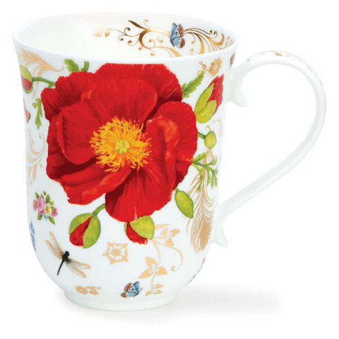 Кружка 330мл Dunoon Винтаж красные цветы Бремор