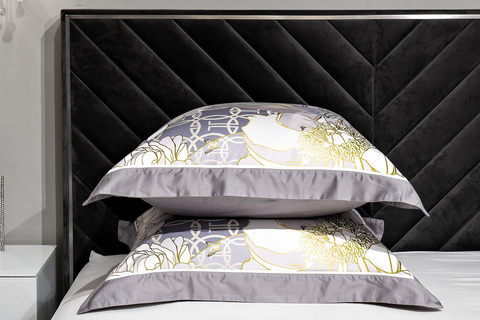 Комплект наволочек 2шт 70х70 Garda Decor Пионы серый