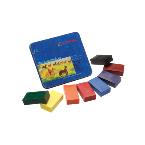 Мелки восковые блоковые, 8 цветов набор "Стандартный" (Stoсkmar)