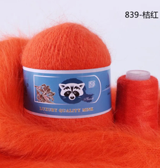 Пряжа "Норка" длинноворсовая, Пух норки-90% Полиамид-10%