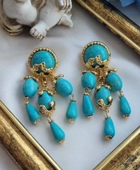 Серьги Le Vintage с подвесками из бирюзы