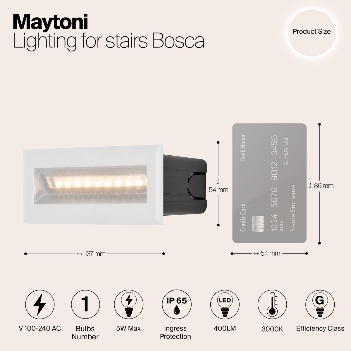 Подсветка для лестниц Maytoni Bosca O045SL-L5W3K