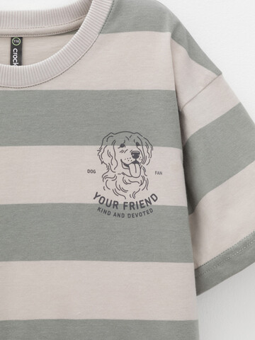 фуфайка  для мальчика  КР 302914/оливковый,серо-бежевый,полоска к642