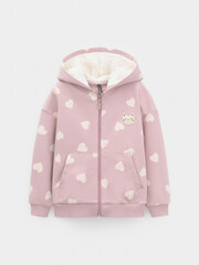 джемпер  для девочки  КР 302826/розовый лед,сердечки к599