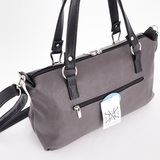 Сумка Саломея 595 мульти итальянский серо-черный