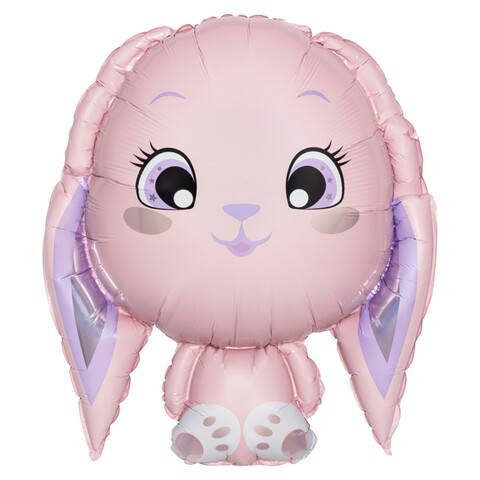 Шар фигура, милый зайка, розовый, 80 см