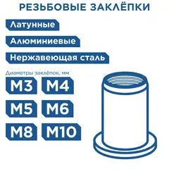 Заклепочник двуручный КОБАЛЬТ 360 мм, резьбовые заклепки M3, M4, M5, M6, M8, M10, кейс (243-578)
