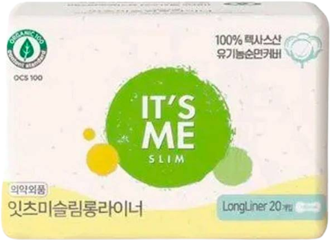 It's Me organic cotton Прокладки женские гигиенические ежедневные, 1 капля It's Me Slim organic cotton Long Pantyliner