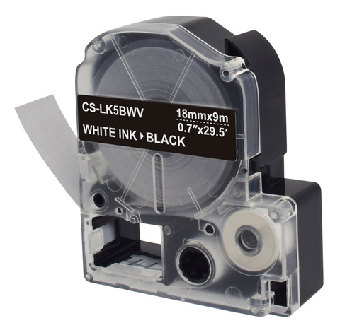 Картридж ленточный Cactus CS-LK5BWV черный для Epson LW400, LW700, LW600P, LW1000P, K400, Z700, Z900