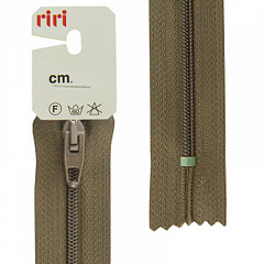 Молния пластиковая брючная неразъемная (Riri, Ткань/пластик, Темный хаки тесьма 176732, 18)