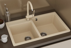 ULGRAN U-200  Двухсекционная мойка с отверстием под смеситель