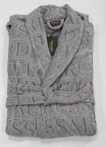 Халат велюровый Trussardi Overlogo Grey 004 серый