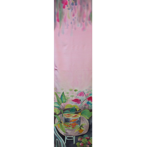 Шелковый шарф батик Рыбки-2 Матисс 185x43 см