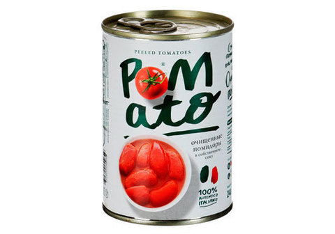 Помидоры очищенные в собственном соку Pomato, 400г