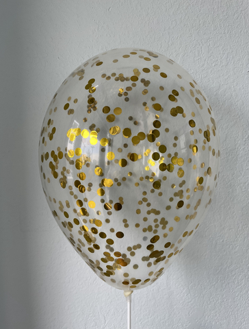 Шар с конфетти, золото круг 0.5см 12"