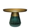 Журнальный столик Zeigna, Ø60х42 см, зеленое стекло, латунь