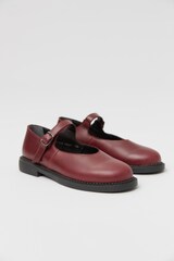 Туфли Мэри Джейн бордового цвета