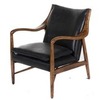 Кресло Finn Juhl Model 45, орех, черная кожа
