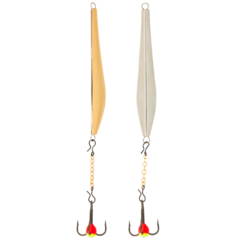 Блесна вертикальная зимняя LUCKY JOHN Double Blade (цепочка, тройник), 40 мм, SG