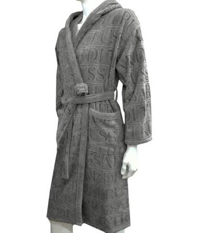 Халат велюровый Trussardi Overlogo Grey 004 серый