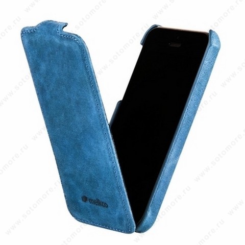 Чехол-флип Melkco для iPhone SE/ 5s/ 5C/ 5 Leather Case Craft Limited Edition Prime Dotta (Classic Vintage Blue)
