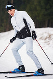 Элитный утеплённый лыжный костюм Nordski Pro Pearl Blue/Black с белыми брюками мужской